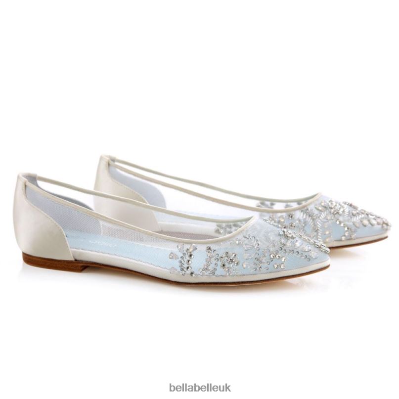 Bella Belle WILLOW Crystal Embellished Clear Flats 2680250