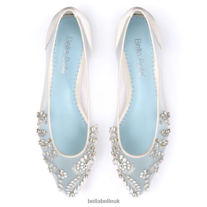 Bella Belle WILLOW Crystal Embellished Clear Flats 2680250