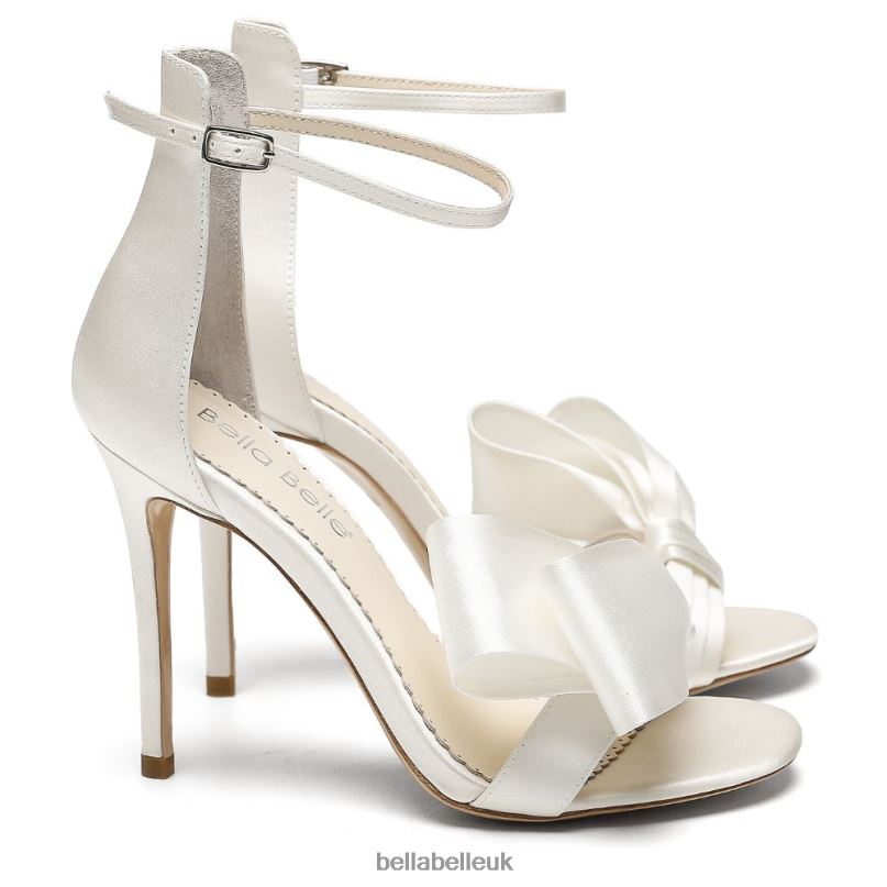 Bella Belle ZOEY Asymmetrical Open Toe Bow Wedding Heels 2680285