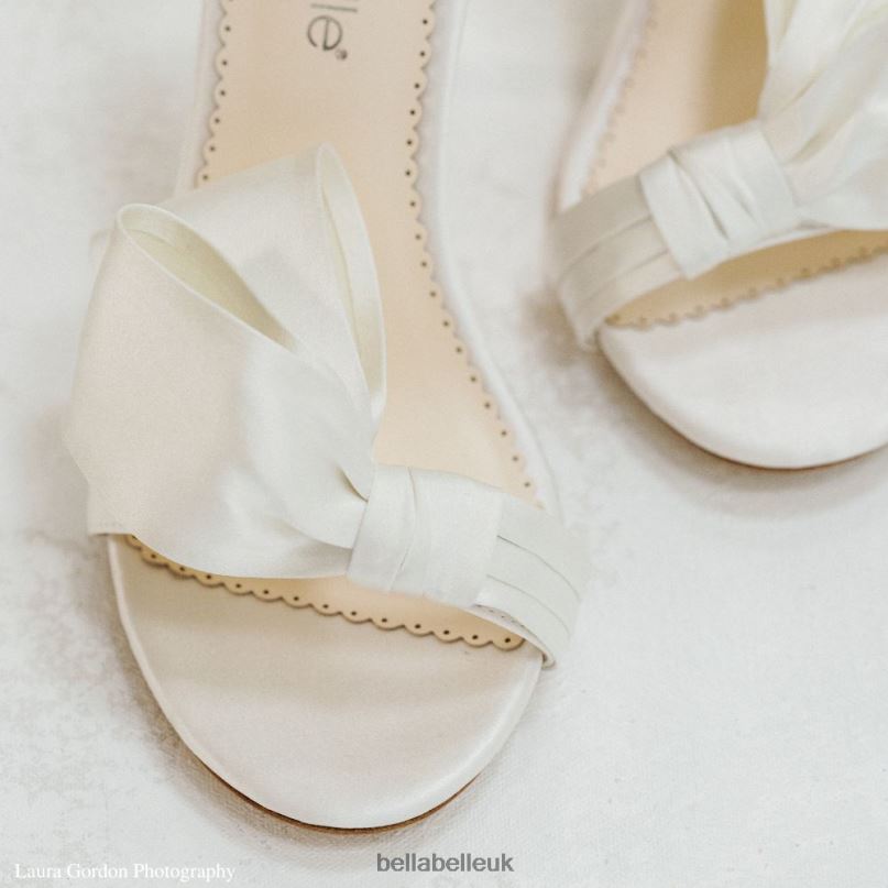 Bella Belle ZOEY Asymmetrical Open Toe Bow Wedding Heels 2680285