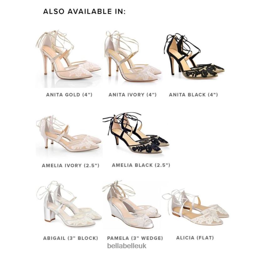 Bella Belle ANITA IVORY Ivory Lace High Heels 268022