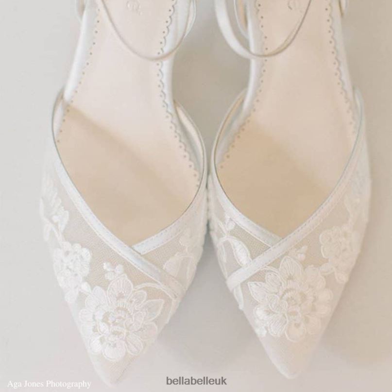 Bella Belle CANDICE IVORY Ivory D'Orsay Lace Wedding Shoes 268025