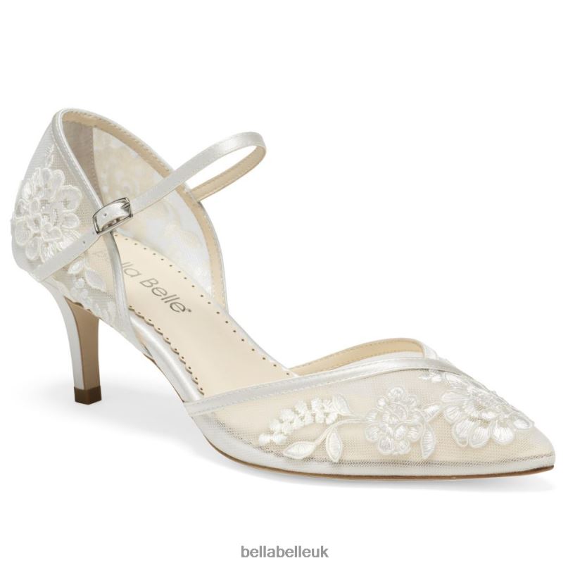 Bella Belle CANDICE IVORY Ivory D'Orsay Lace Wedding Shoes 268025