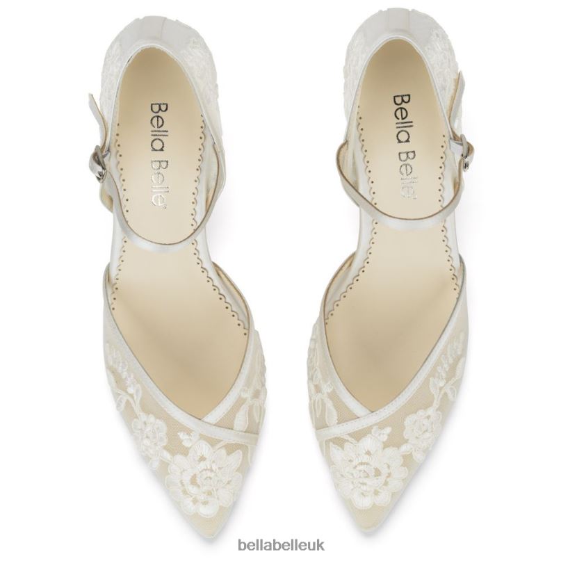 Bella Belle CANDICE IVORY Ivory D'Orsay Lace Wedding Shoes 268025