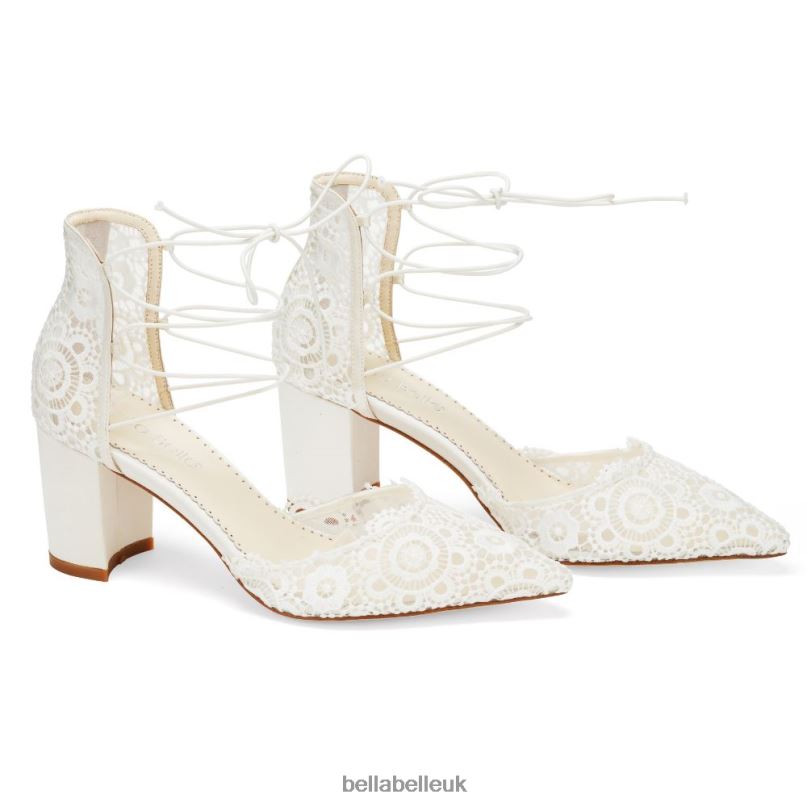 Bella Belle CASSIE Spanish Inspired Floral Lace, Lace Up Block Heels 2680225