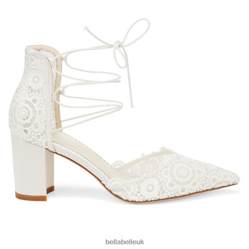 Bella Belle CASSIE Spanish Inspired Floral Lace, Lace Up Block Heels 2680225