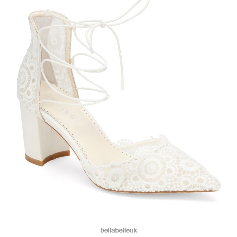 Bella Belle CASSIE Spanish Inspired Floral Lace, Lace Up Block Heels 2680225