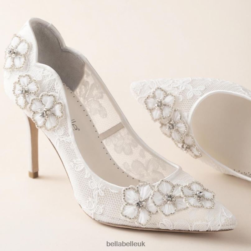 Bella Belle Crystal Embroidered Lace Flower Heels 2680228