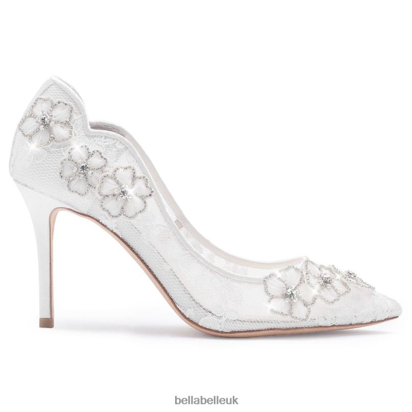 Bella Belle Crystal Embroidered Lace Flower Heels 2680228