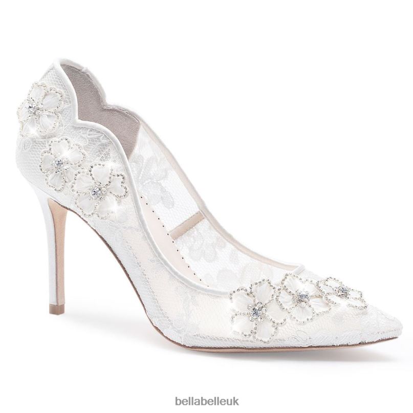 Bella Belle Crystal Embroidered Lace Flower Heels 2680228