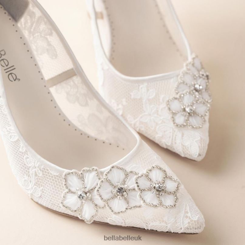 Bella Belle Crystal Embroidered Lace Flower Heels 2680228