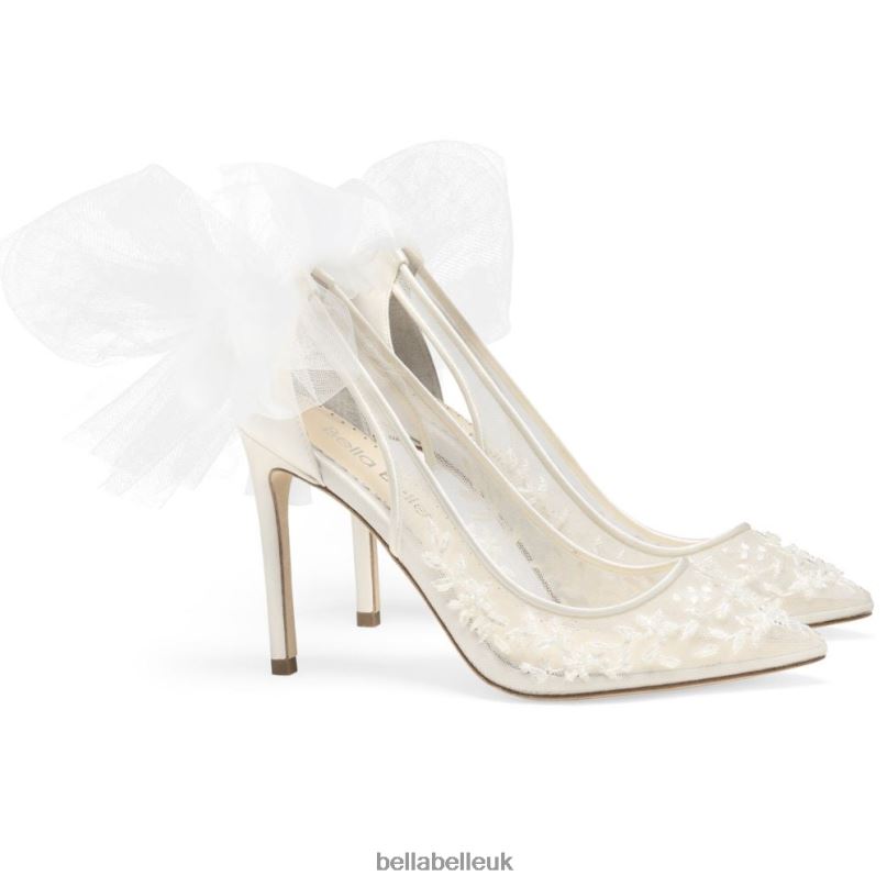 Bella Belle EDNA Beaded Illusion Mesh Lace High Heels 268026