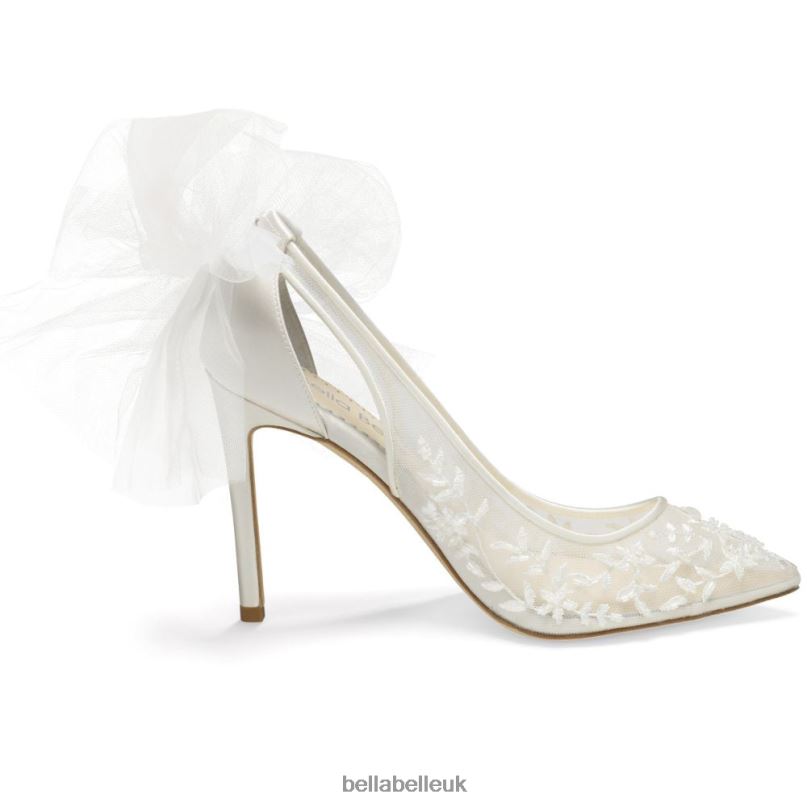 Bella Belle EDNA Beaded Illusion Mesh Lace High Heels 268026