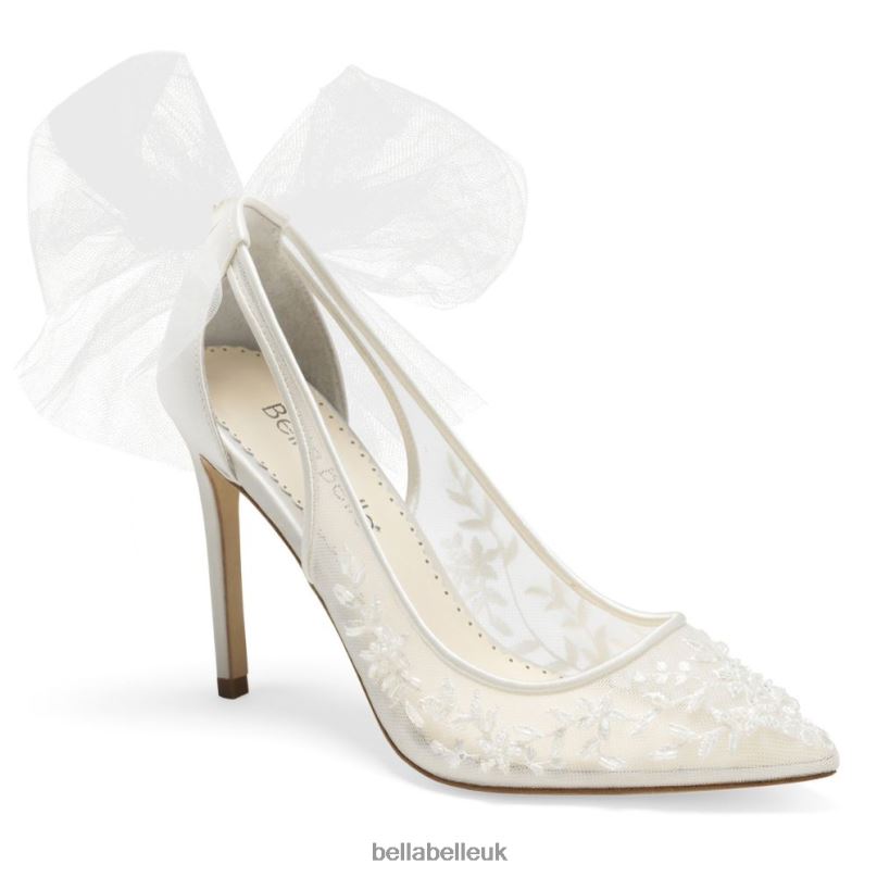 Bella Belle EDNA Beaded Illusion Mesh Lace High Heels 268026