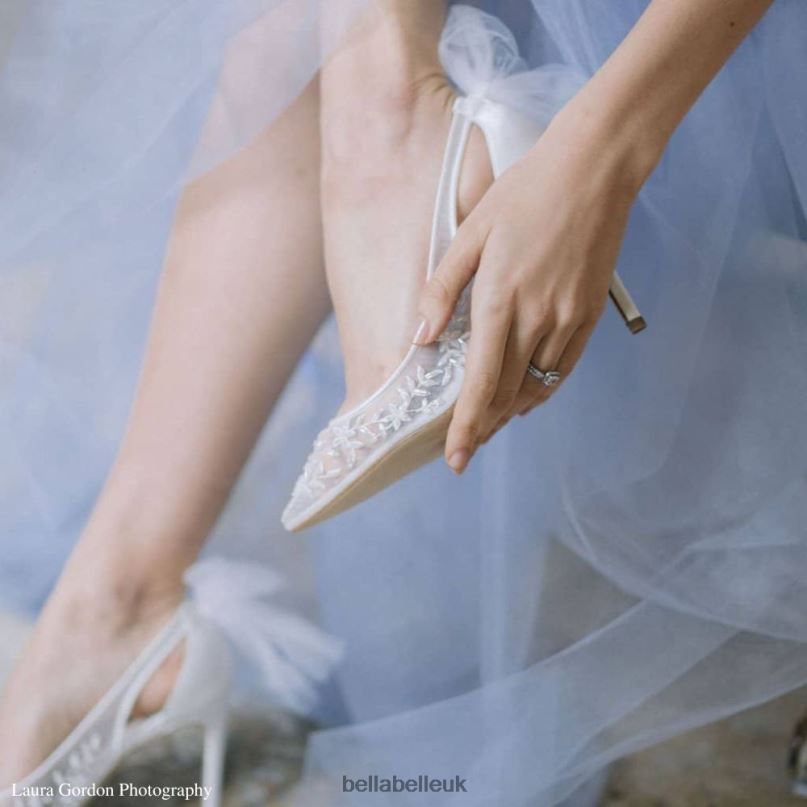 Bella Belle EDNA Beaded Illusion Mesh Lace High Heels 268026