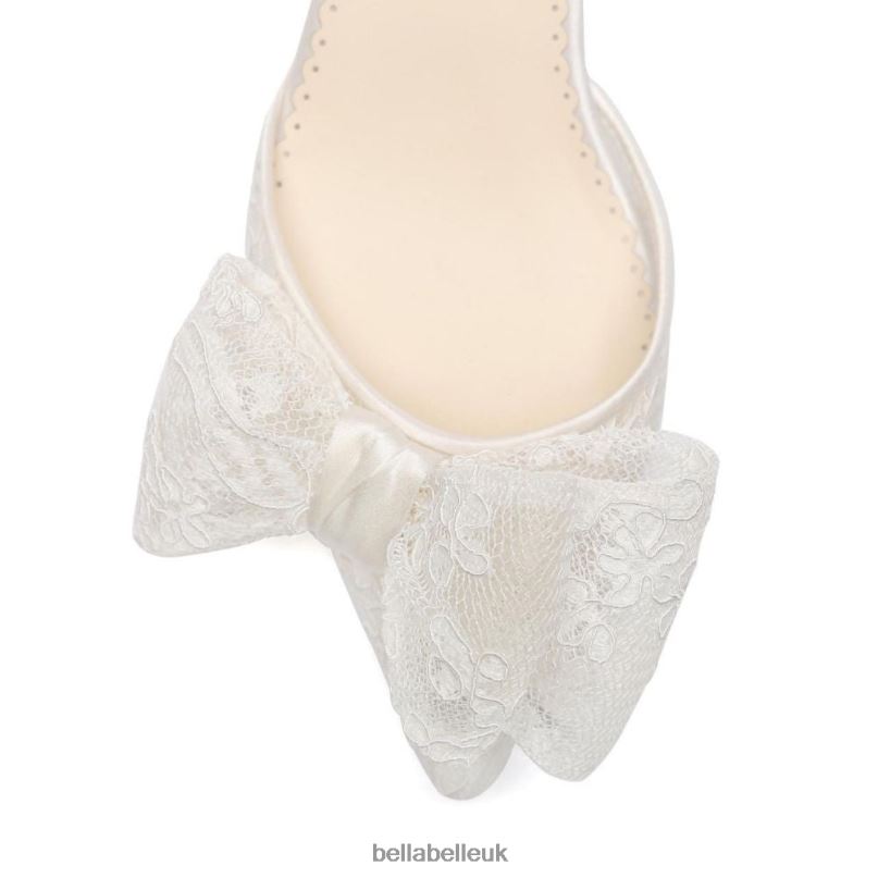 Bella Belle FELICITY Lace Bow Slingback Kitten Heel 2680235