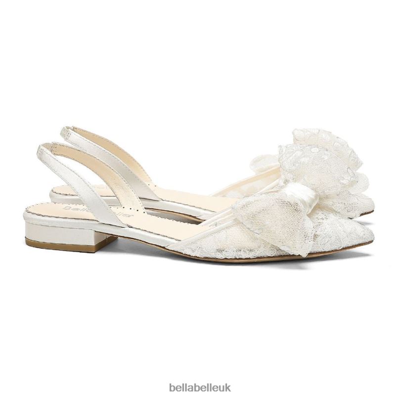 Bella Belle FIORELLA Flat Lace Slingback Wedding Shoes with Bow 2680237