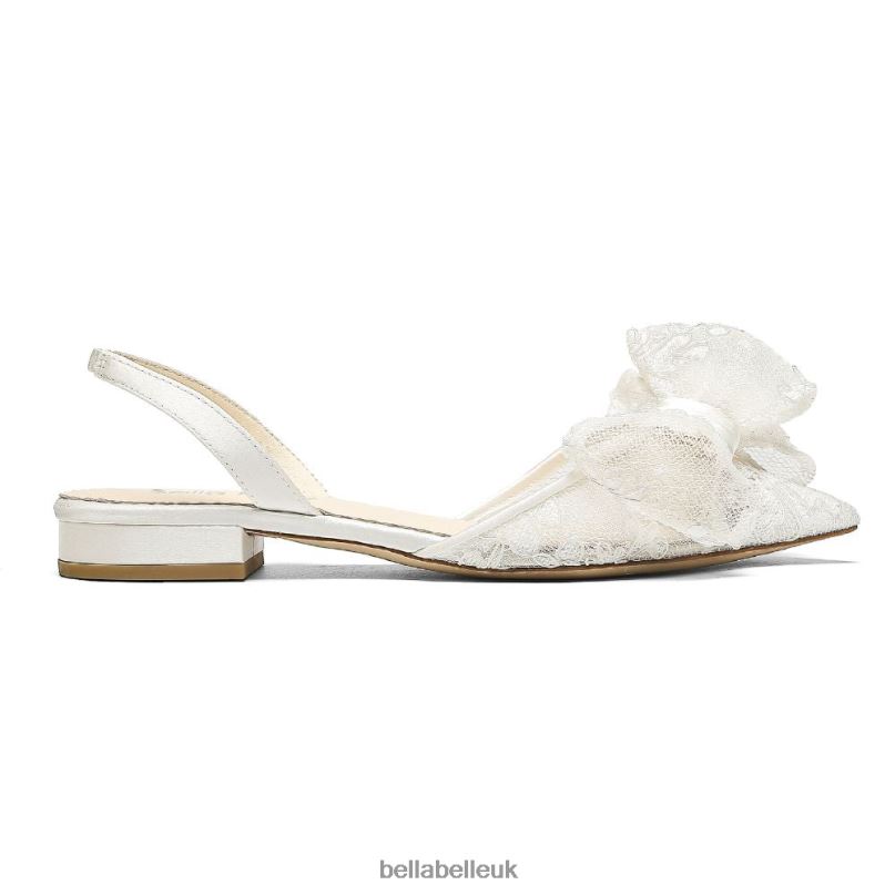 Bella Belle FIORELLA Flat Lace Slingback Wedding Shoes with Bow 2680237