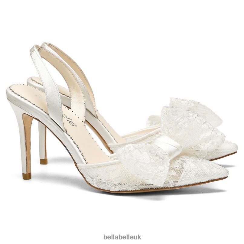Bella Belle FRANCESCA Lace Slingback Wedding Shoes with Bow 2680231