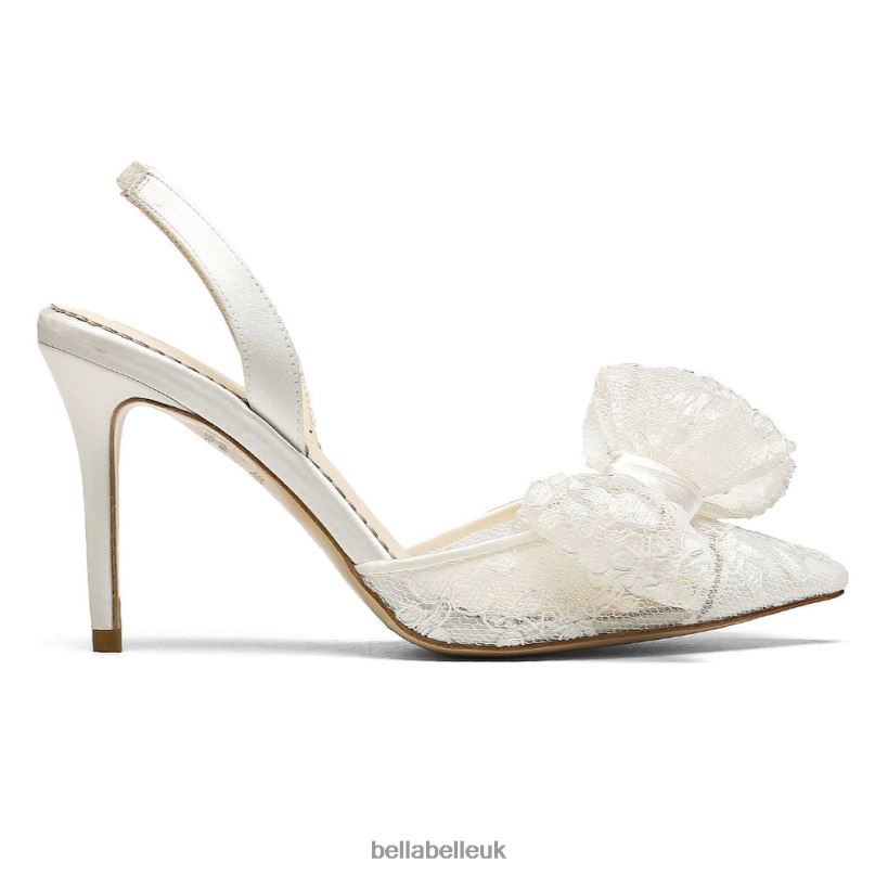 Bella Belle FRANCESCA Lace Slingback Wedding Shoes with Bow 2680231
