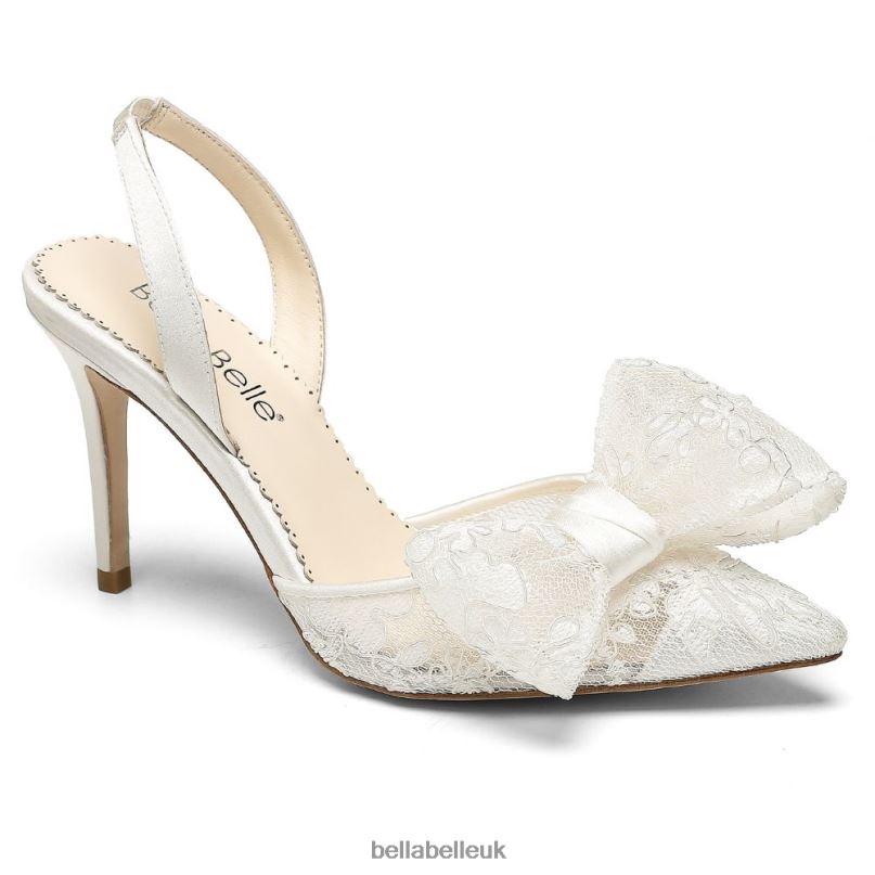 Bella Belle FRANCESCA Lace Slingback Wedding Shoes with Bow 2680231