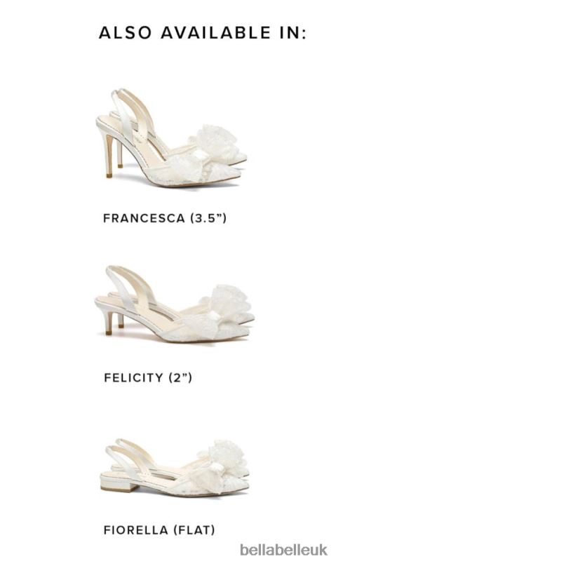 Bella Belle FRANCESCA Lace Slingback Wedding Shoes with Bow 2680231