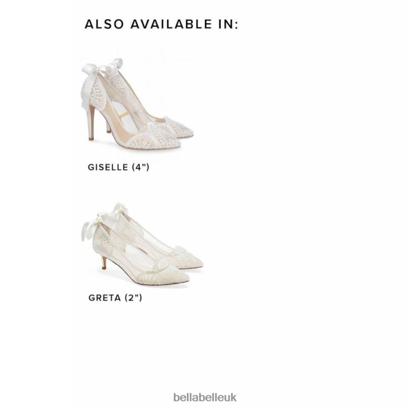 Bella Belle GRETA French Embroidered Ivory Low Heel Lace Wedding Shoes 2680227