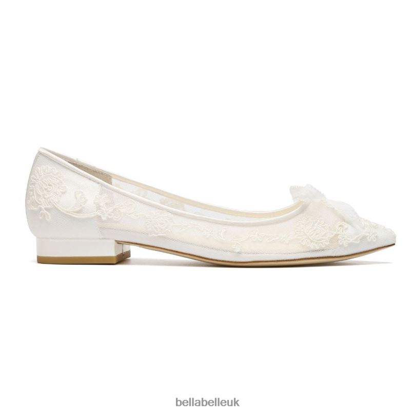 Bella Belle ISABELLA Ivory Lace Appliqu¨¦ Flat Lace Wedding Shoes 2680232