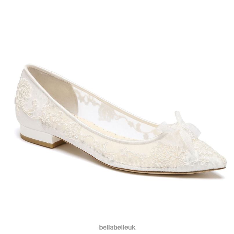 Bella Belle ISABELLA Ivory Lace Appliqu¨¦ Flat Lace Wedding Shoes 2680232