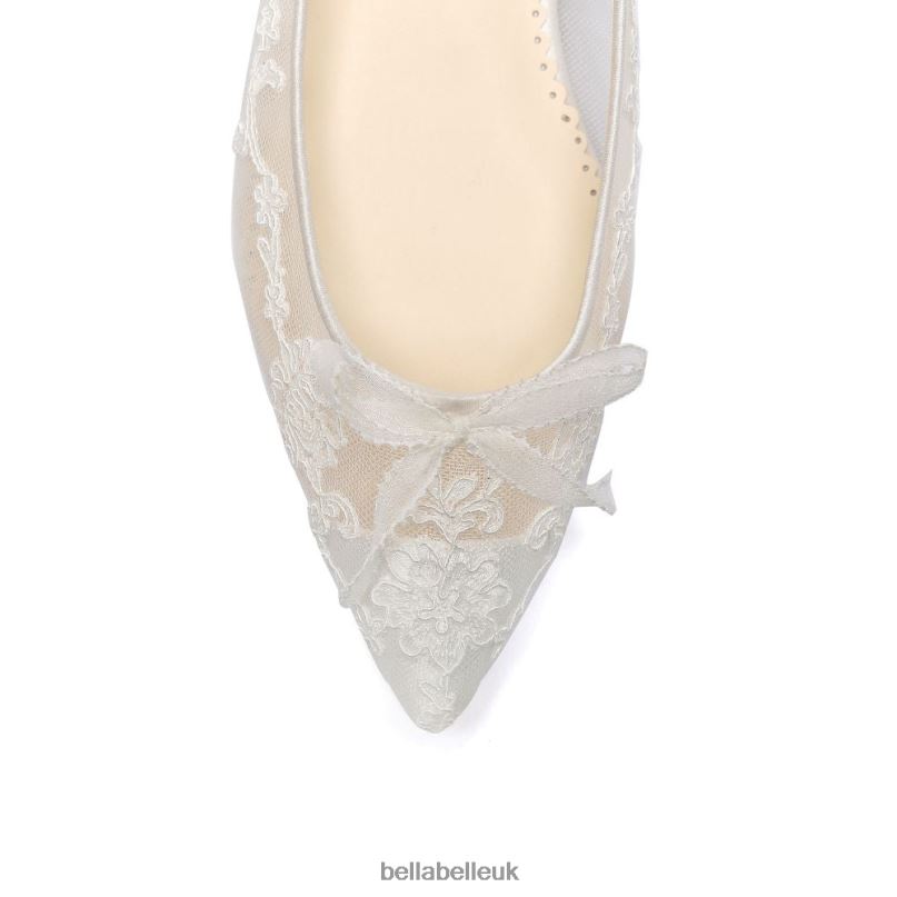 Bella Belle ISABELLA Ivory Lace Appliqu¨¦ Flat Lace Wedding Shoes 2680232