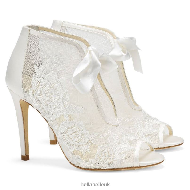Bella Belle NIKKI IVORY Ivory Lace Wedding Booties 2680224