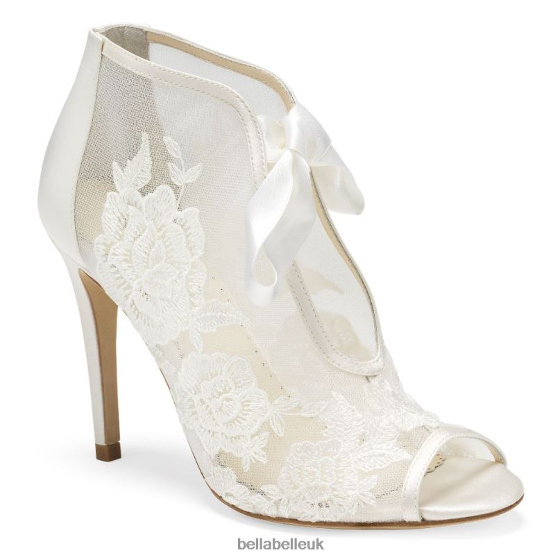 Bella Belle NIKKI IVORY Ivory Lace Wedding Booties 2680224