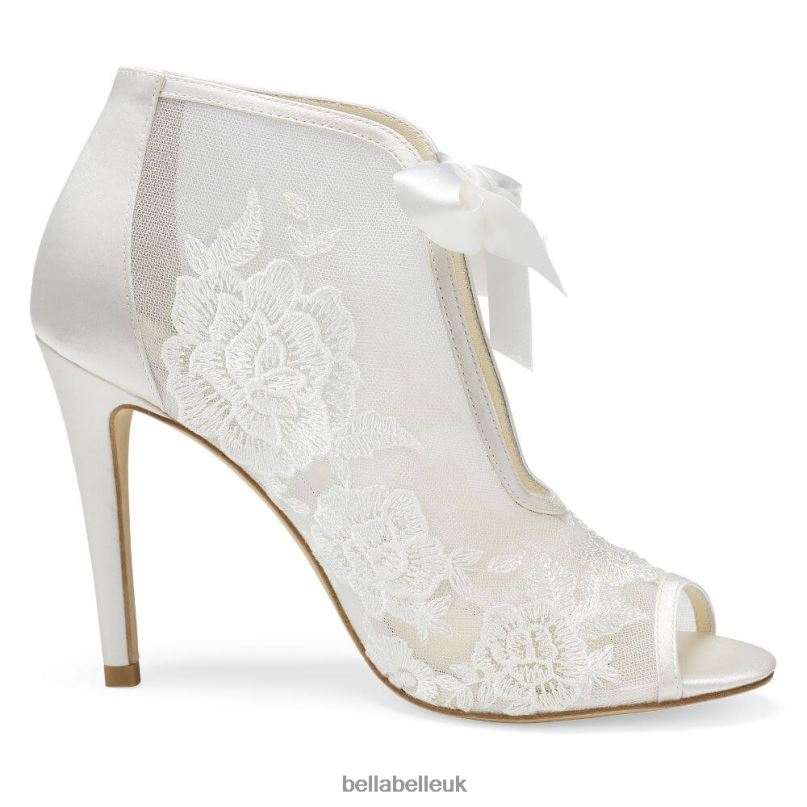 Bella Belle NIKKI IVORY Ivory Lace Wedding Booties 2680224