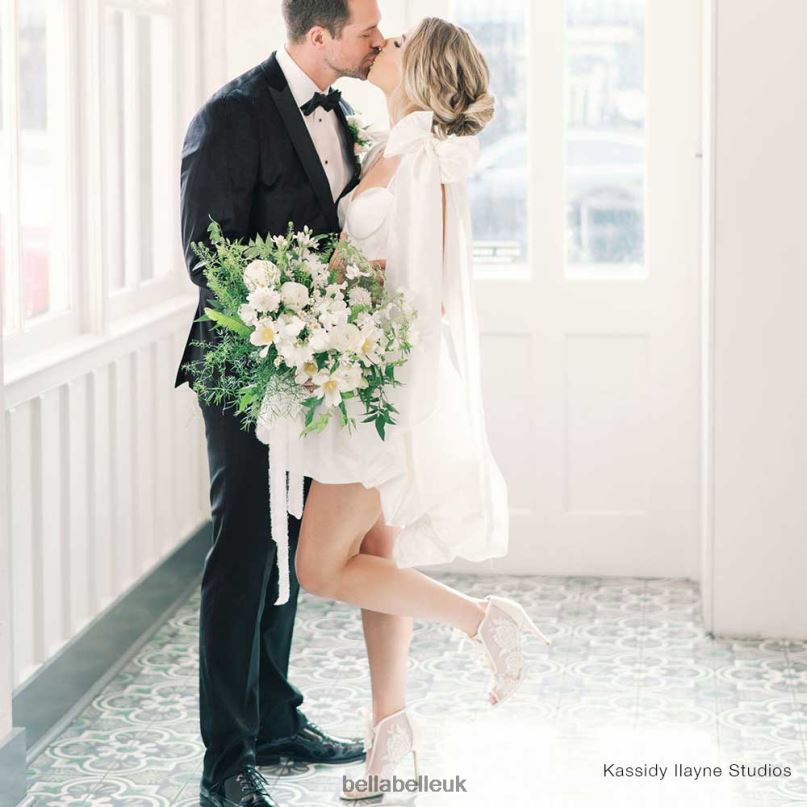 Bella Belle NIKKI IVORY Ivory Lace Wedding Booties 2680224