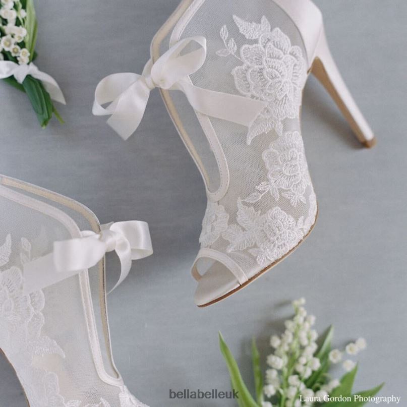 Bella Belle NIKKI IVORY Ivory Lace Wedding Booties 2680224