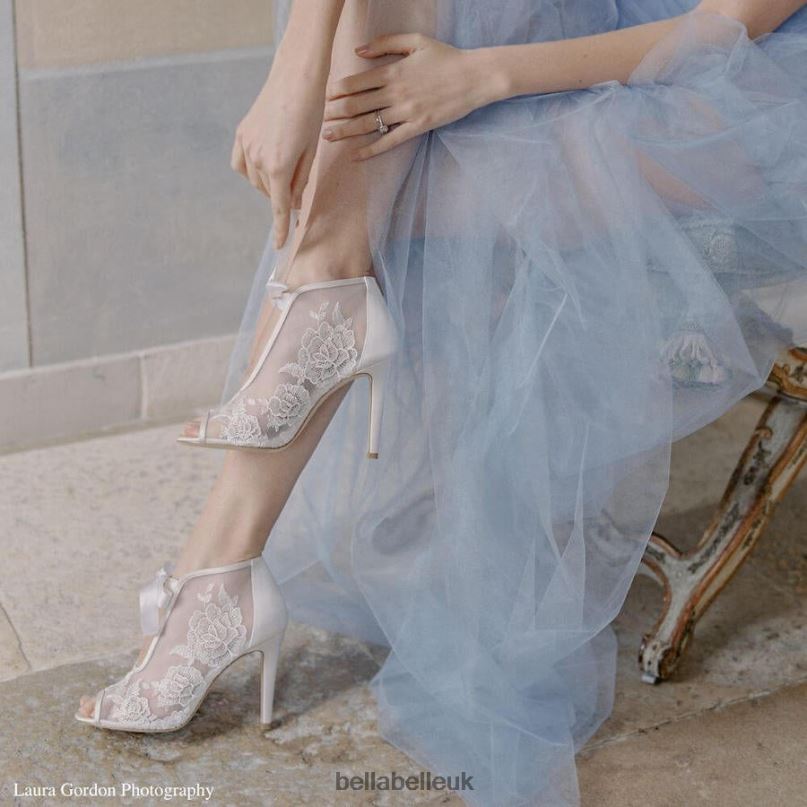 Bella Belle NIKKI IVORY Ivory Lace Wedding Booties 2680224