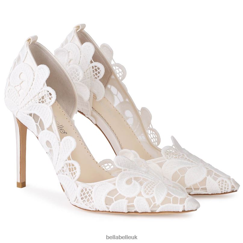 Bella Belle ODETTE Swan Lake Inspired Ivory lace Heels 2680236