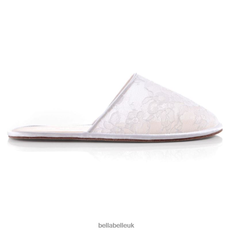 Bella Belle PRISCILLA Ivory Chantilly Lace Bridal Slippers 2680234