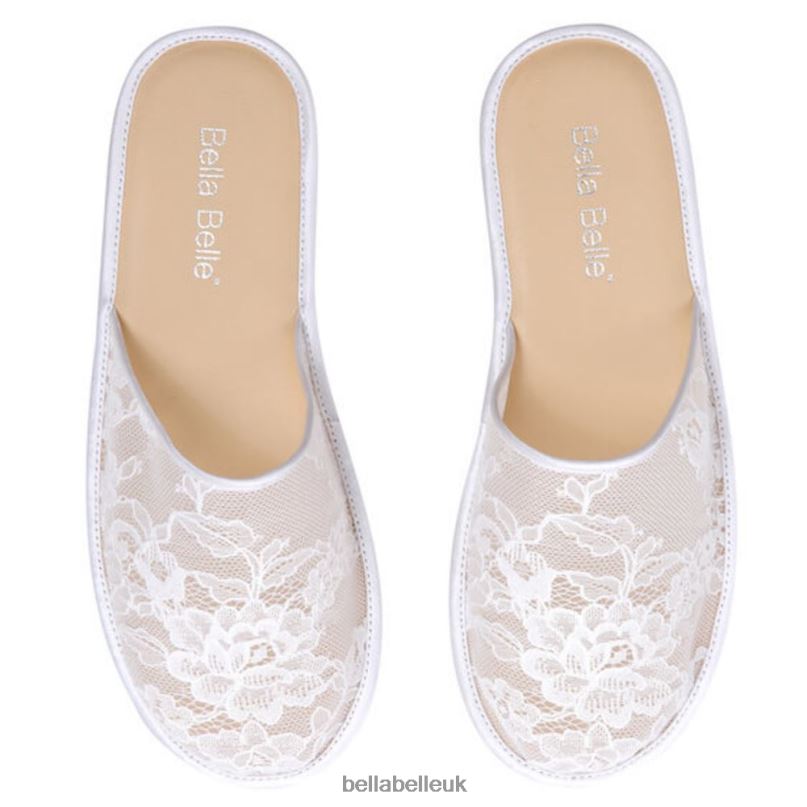 Bella Belle PRISCILLA Ivory Chantilly Lace Bridal Slippers 2680234