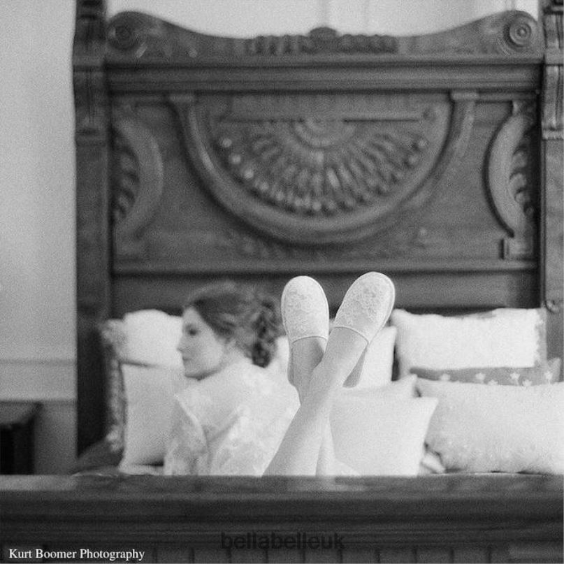 Bella Belle PRISCILLA Ivory Chantilly Lace Bridal Slippers 2680234