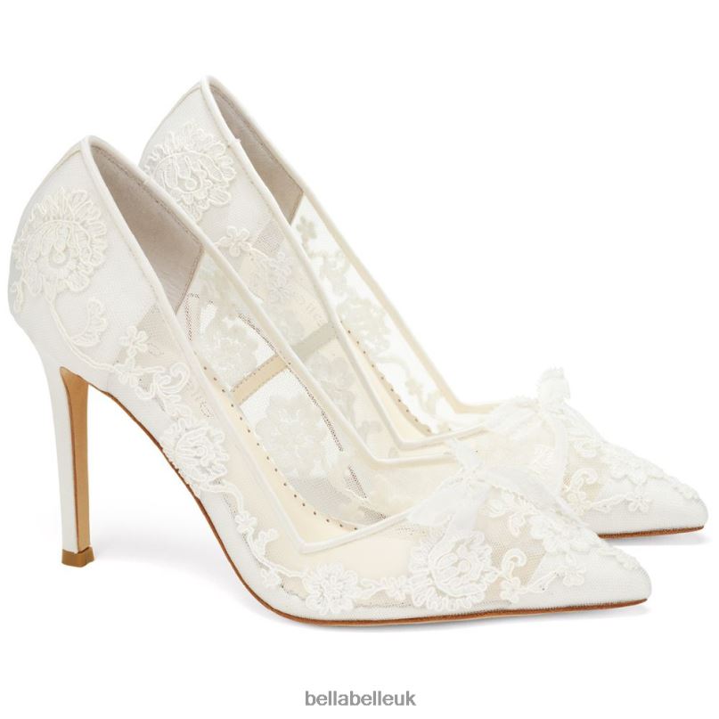 Bella Belle SOPHIA Ivory Flower Lace Wedding Heels 2680218