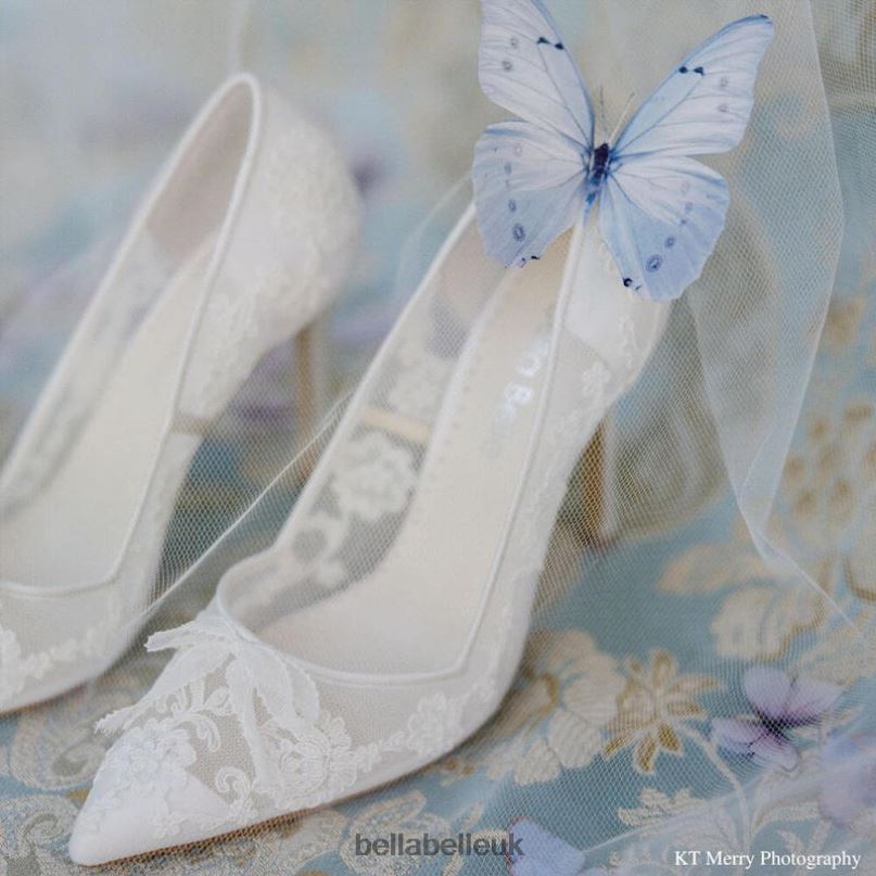 Bella Belle SOPHIA Ivory Flower Lace Wedding Heels 2680218