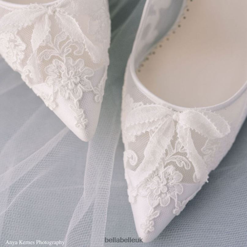 Bella Belle SOPHIA Ivory Flower Lace Wedding Heels 2680218