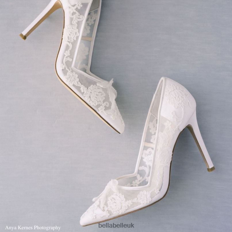 Bella Belle SOPHIA Ivory Flower Lace Wedding Heels 2680218