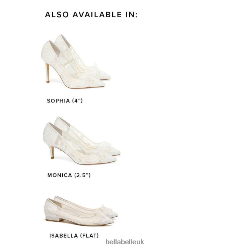 Bella Belle SOPHIA Ivory Flower Lace Wedding Heels 2680218