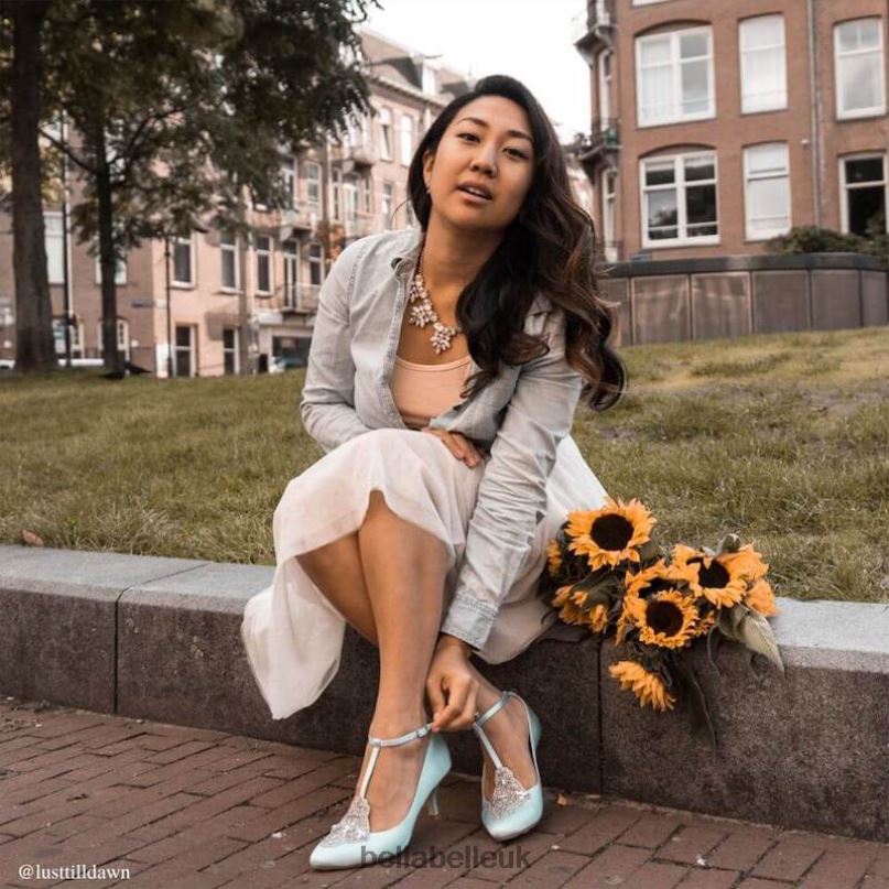 Bella Belle ANNALISE BLUE Blue Kitten Heel Wedding Shoes 26802121