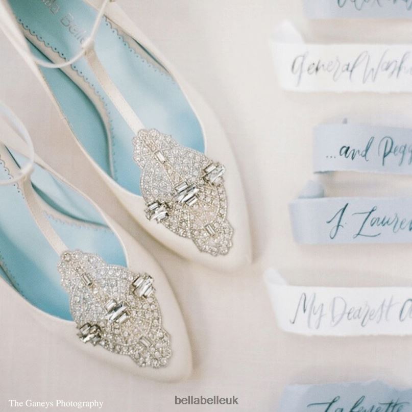 Bella Belle ANNALISE WHITE Art Deco Vintage White Wedding Shoes 26802127