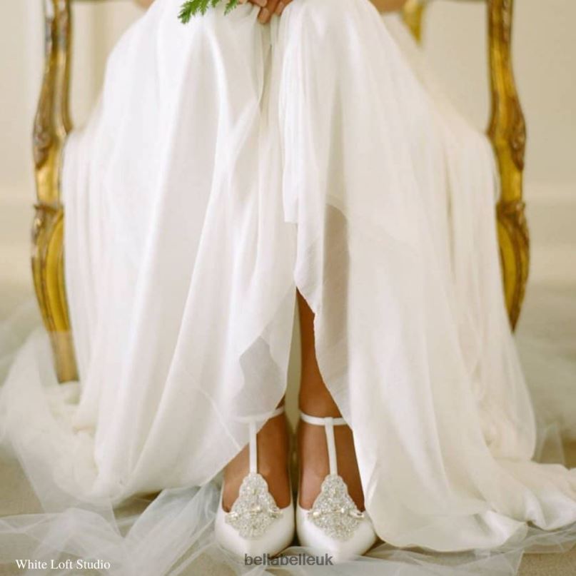 Bella Belle ANNALISE WHITE Art Deco Vintage White Wedding Shoes 26802127