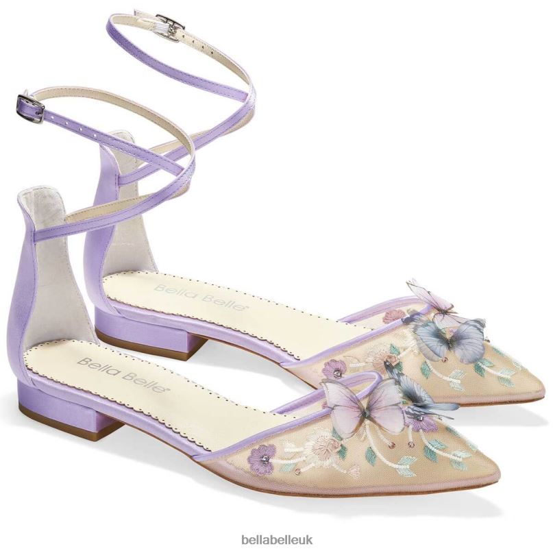 Bella Belle EVERLY Lavender Garden Party Butterfly Flats 26802136