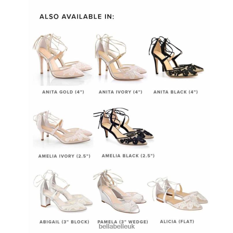 Bella Belle AMELIA BLACK Lace Black Kitten Heels with Cross Straps 26802142